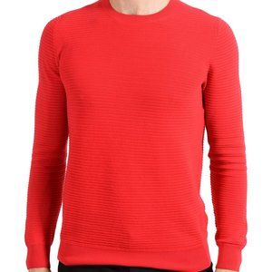 Malo Men's Red Ribbed Crewneck Sweater